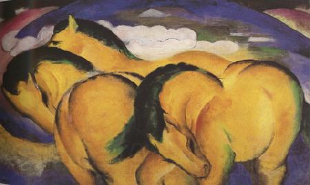 Franz Marc The Little Yellow Horses (mk34) Norge oil painting art